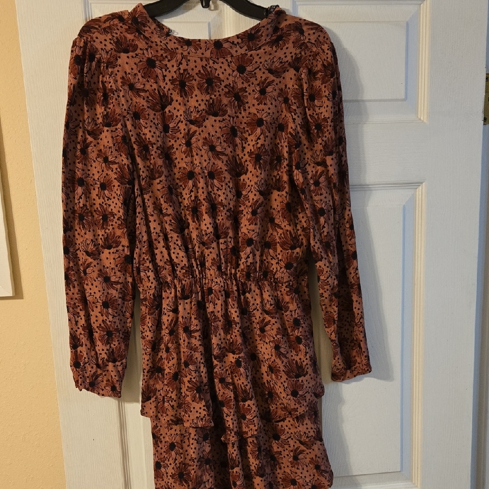 Zara Long Sleeve Dress in Pink and Black Floral
